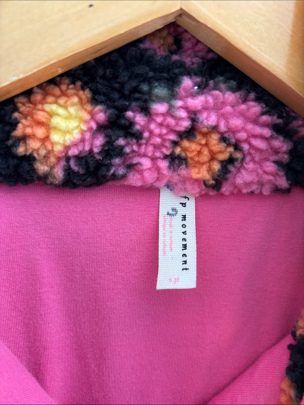 Free People Movement Hit the Slopes Floral Print Fleece Jacket Size Small - Picture 8 of 14